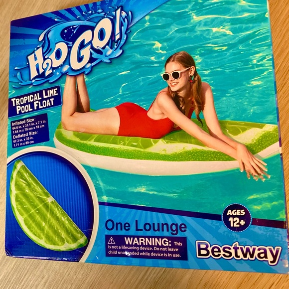 3 NIB pool floats- GLITTER silver, LIME slice, & NEMO - Picture 4 of 5